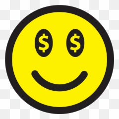Smiley Emoticon Money Dollars Face - Happy Side And Dark Emoji