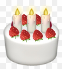 Cake Emoji Strawberries Birthdaycake Cakeemoji Freetoe - Cake,Emoji Cake