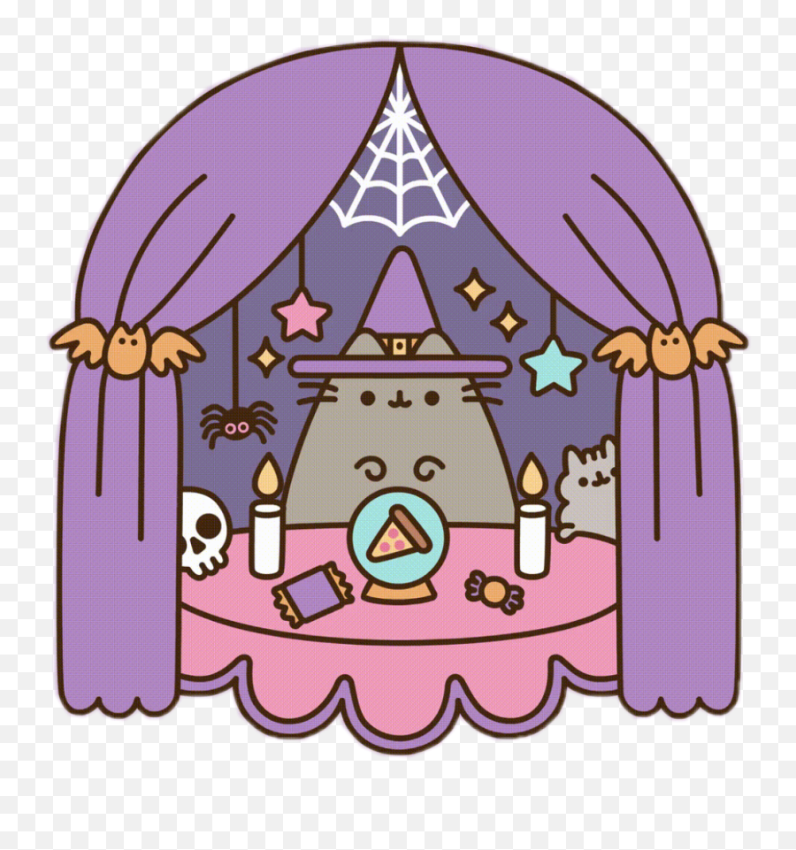 Pusheen Pizza Fortune Fortuneteller - Pusheen Halloween Emoji,Fortune Teller Emoji