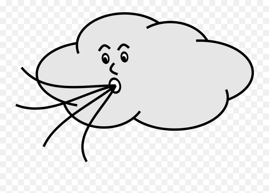 Wind Blowing Cloud Away Png Black And White Free Wind - Cartoon Wind Blowing Gif Emoji,Windy Emoji