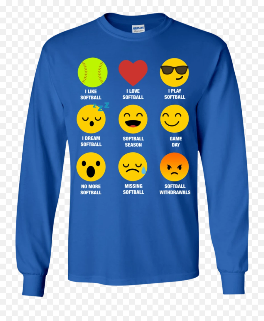 I Love Softball Emoji Emoticon Team - Step Dad And Step Daughter Shirts,Emoticon Shirts
