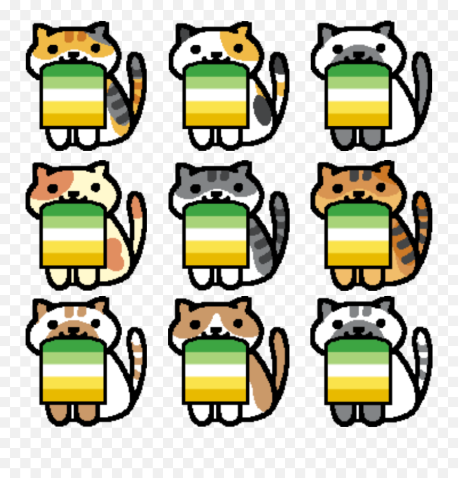 Neko Astume Kitties With Aroallo Flags - Clip Art Emoji,Allo Emoji