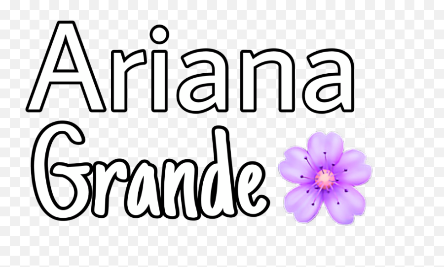 Arianagrande Ariana Grande Ari Emoji Flower Text Overla - Calligraphy,Flower Emoji Text