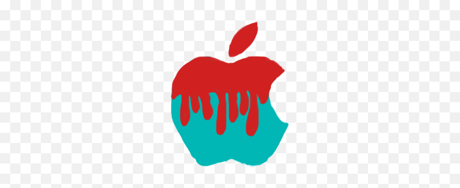 Apple Logo Red Blue Dripping Freetoedit - Iphone 3gs In Pink Emoji,Apple Logo Emoji