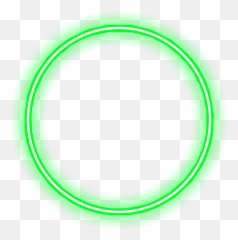 Green Circle Border Neon Frame - Light Emoji