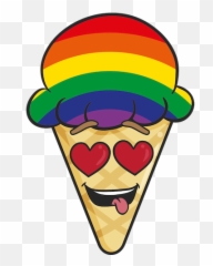 Gay Pride Ice Cream Cone Emoji Stickers - Clip Art,Ice Emoji