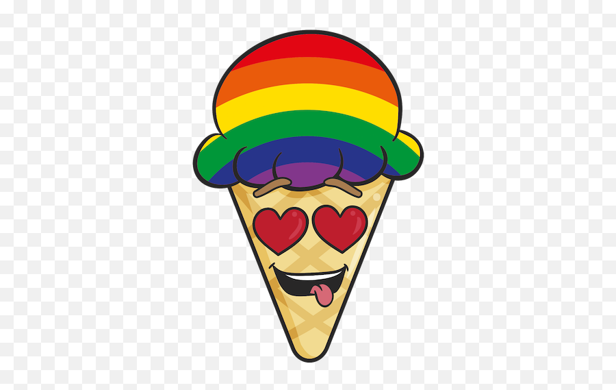 Gay Pride Ice Cream Cone Emoji Stickers - Clip Art,Ice Emoji