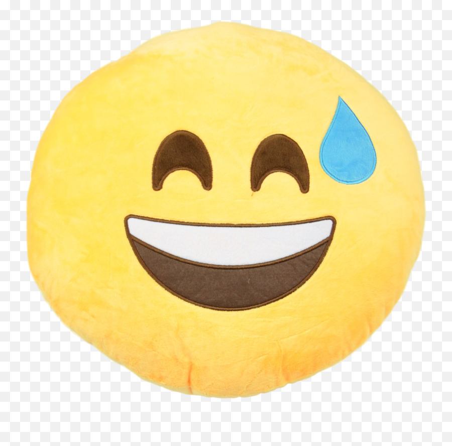 Emojikudde Som Är Leende Med Svett - Happy Emoji,Emojins