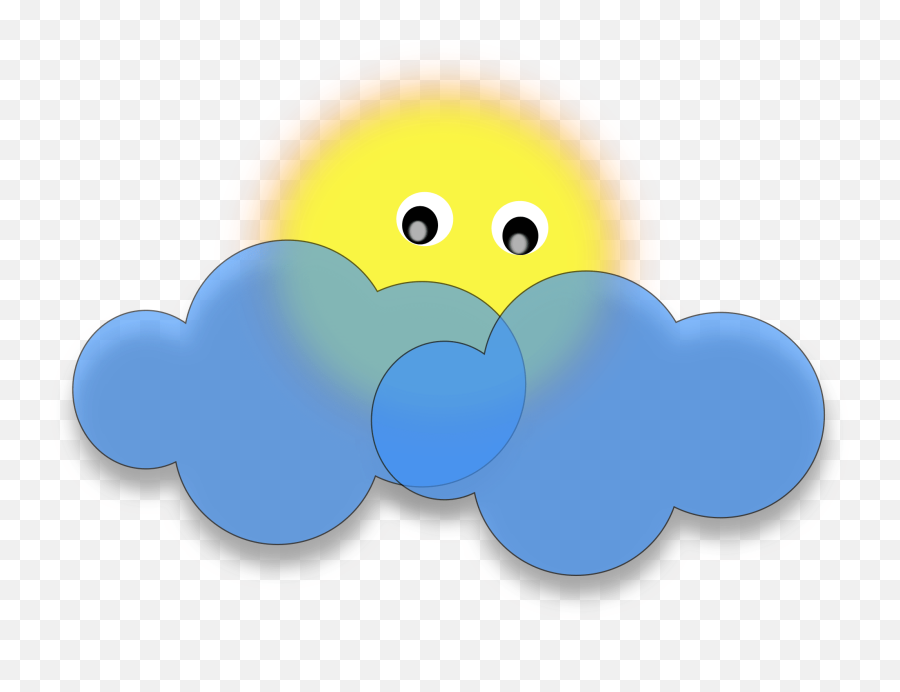 Sun With Clouds Clip Art - Png Download Full Size Clipart Clipart Sun And Cloud Emoji,Ice Cream Cloud Emoji