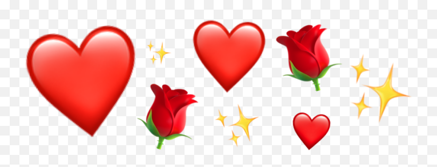 Emoji Iphone Red Rose Yellow Heart - Heart,Rose Emoji Text