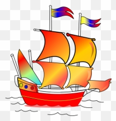 Pirate Sailing Ship - Barco Clipart Emoji