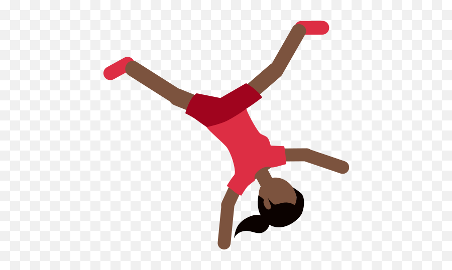 Woman Cartwheeling Emoji With Dark Skin Tone Meaning - Cartwheel Emoji,Dance Emoji