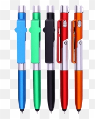 Stylus Phone Stand Led Flashlight Pen 4 In 1 - Plastic Emoji,Pen Emoji