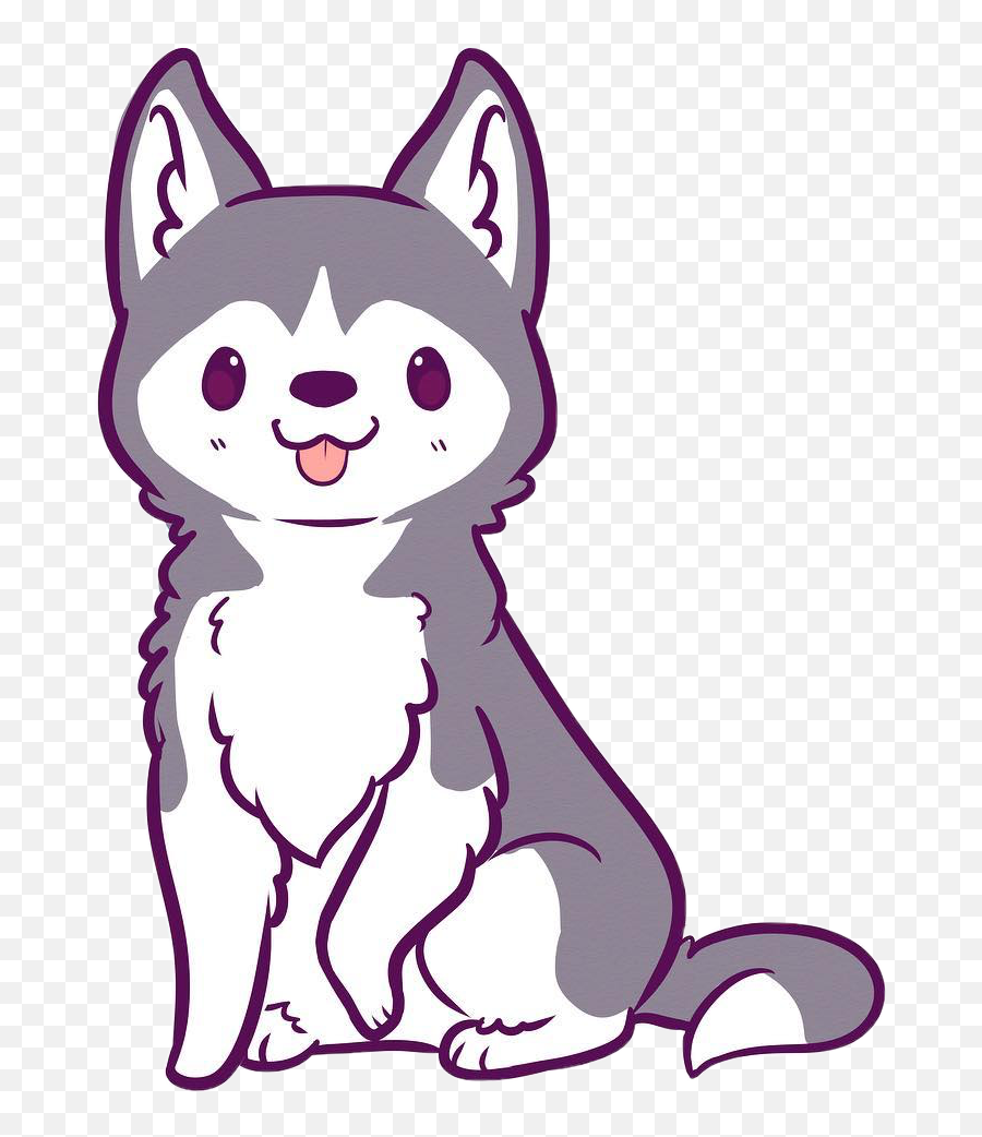 Cute Kawaii Husky Clipart - Kawaii Cute Wolf Drawings Emoji,Husky Emoji