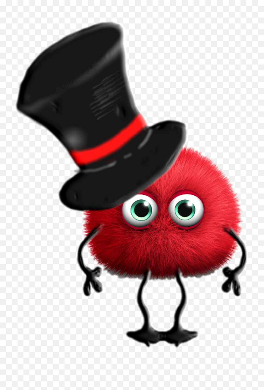 Furrycreatures Tophat Armsandlegs Fuzzball Googleeyes - Cartoon Emoji,Tophat Emoji