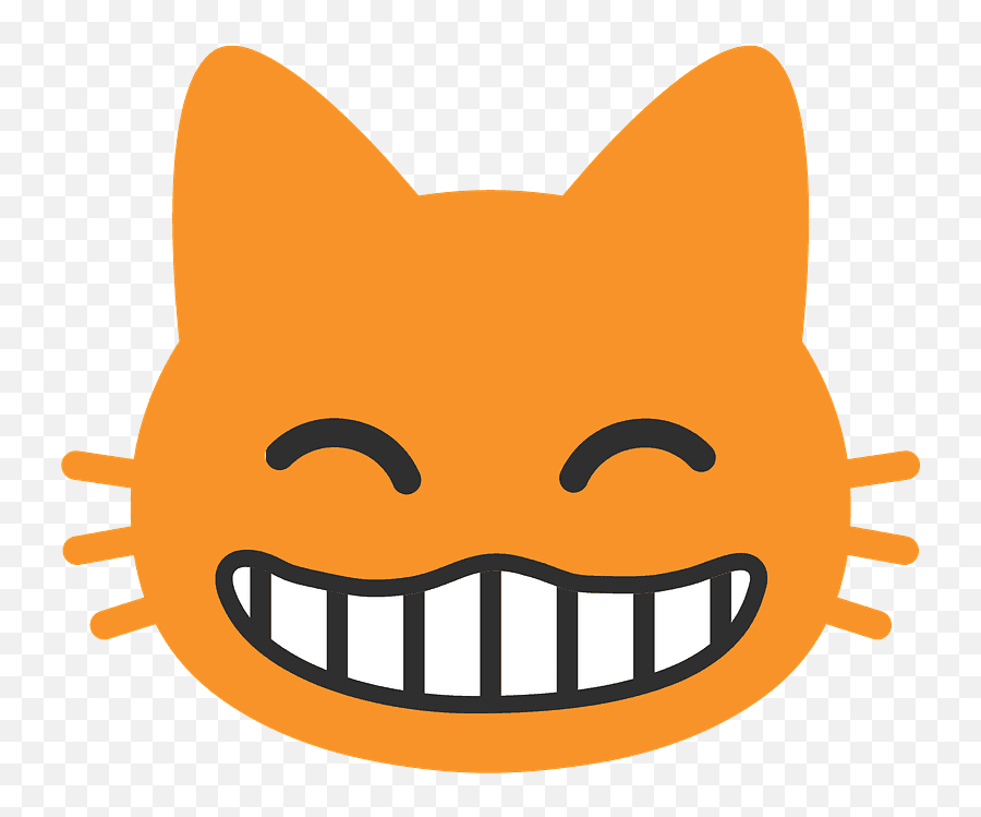 Grinning Cat With Smiling Eyes Emoji Clipart Free Download - Cat Smiley Face Emoji,Big Grin Emoji