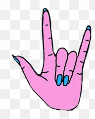 Sticker Rock Yes Nails Pink Pastel Art Aesthetic - Aesthetic Rock Hand Sign Emoji,Rock Hand Sign Emoji