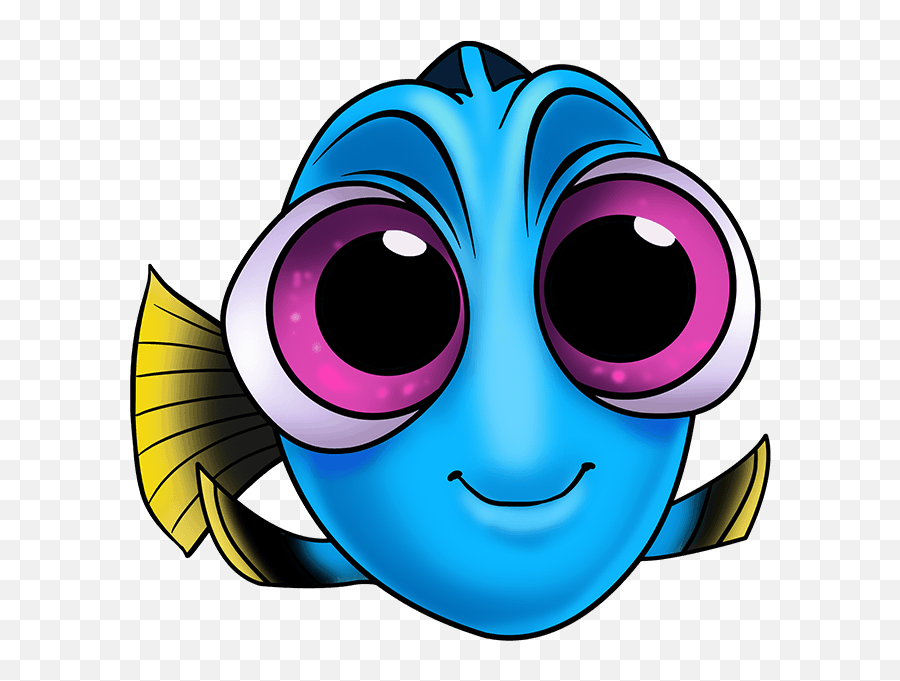 How To Draw Baby Dory From Finding Dory - Draw Baby Dory Step By Step Emoji,Dory Emoji