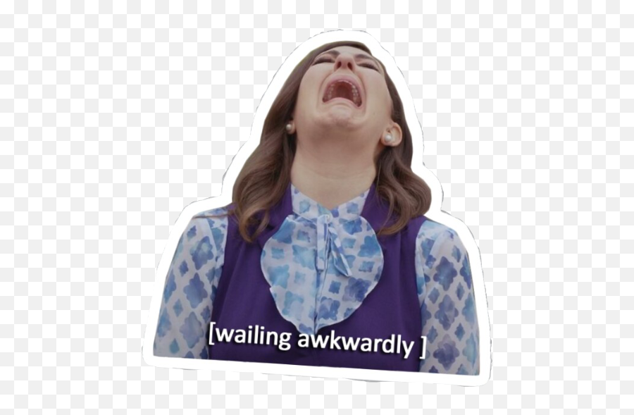 The Newest Awkward Stickers - Janet Good Place Crying Emoji,Wailing Emoji