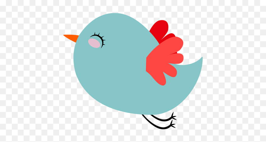 Blue Bird With Red Wings - Cute Bird Clipart Png Emoji,Cardinal Bird Emoji
