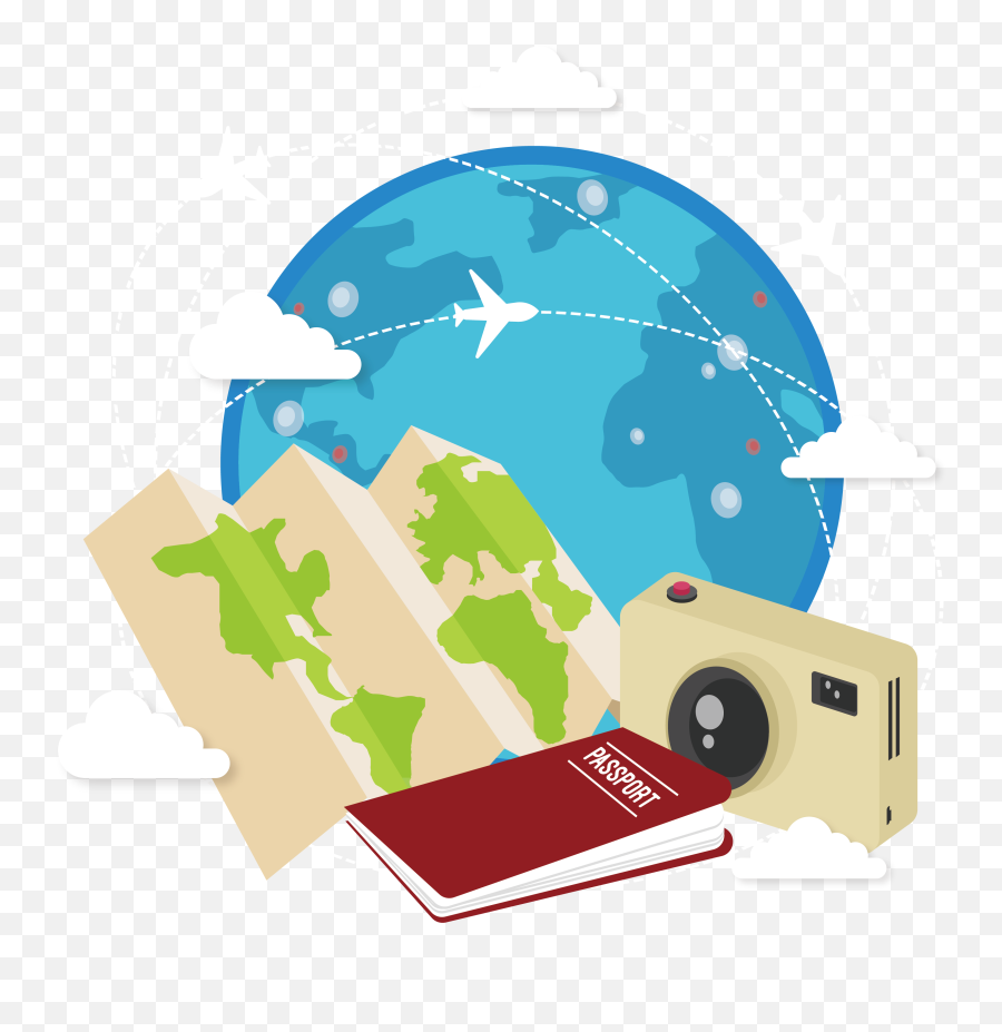 Traveler Vector Travel Globe Picture - Vector Travel And Tourism Emoji,Girl Magnifying Glass Globe Emoji