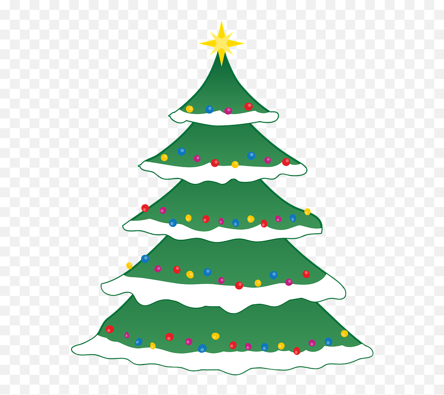 Christmas Snow Tree - Simple Christmas Tree Clipart Emoji,Emoji Christmas Ornaments