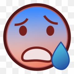Anxious Face With Sweat Emoji Clipart - Cold Pudding