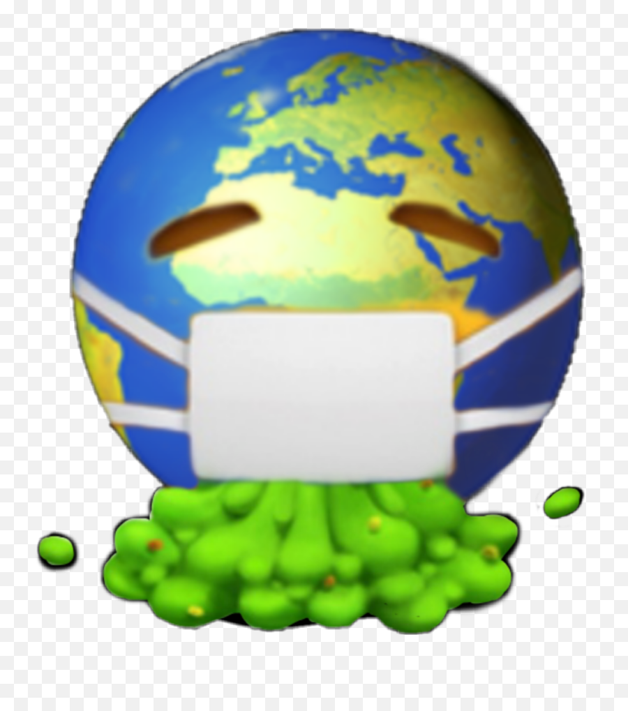 Emoji Earth Corona Virus Sticker - Transparent Background Vomiting Emoticon,Earth Emoji