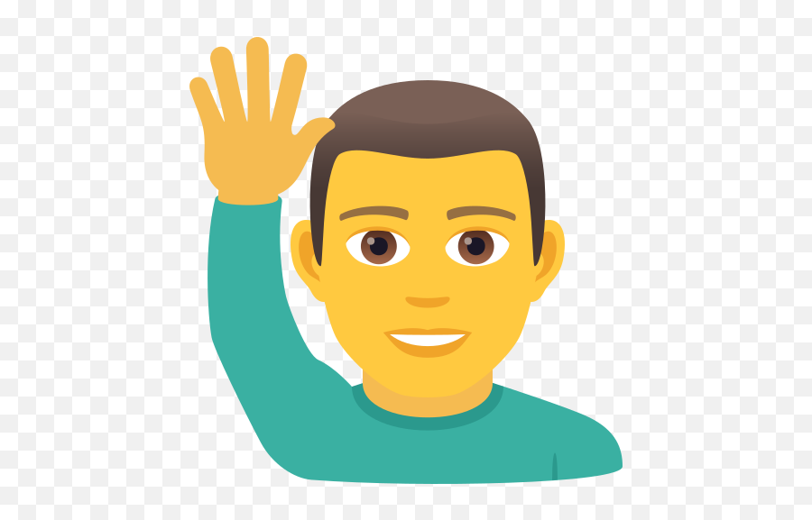 Emoji Man Raising His Hand To Copypaste Wprock - Mano Emoji Hombre,Hand Emojis