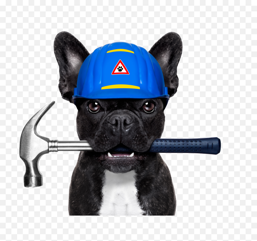 Dog Emoji Png - Bulldog Vector Emoji Handyman Dog Dog With Wrench In Mouth,Paw Print Emoji