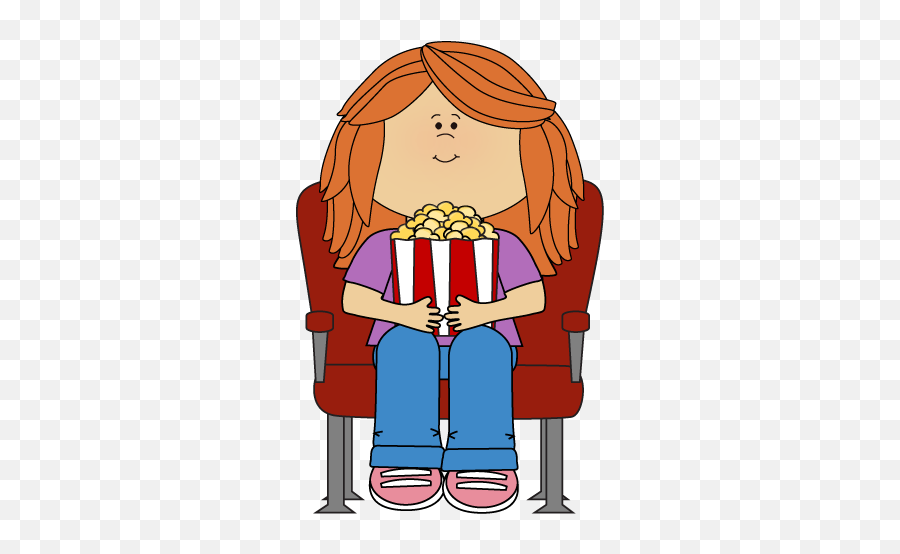 Download Hd Watching A Movie Clipart - Girl Watching Movie Clipart Emoji,Watch Emoji Movie