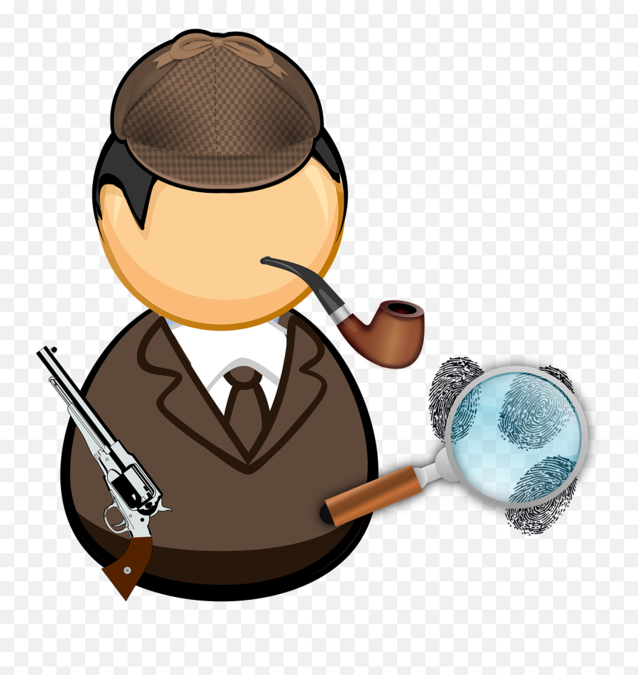 Crime Criminal Detective Fingerprint - Sherlock With Magnifying Glass Png Clip Emoji,Frying Pan Emoji