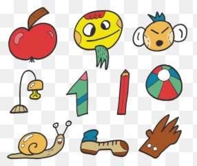 Funny Face Apple Number - Clip Art Emoji