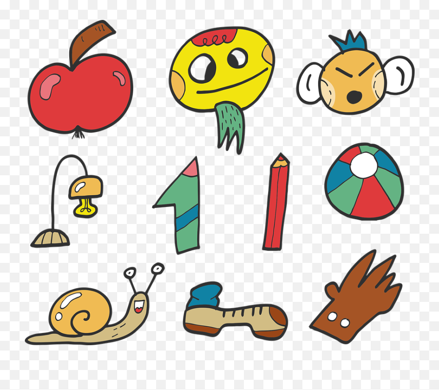Funny Face Apple Number - Clip Art Emoji,Apple Color Emoji