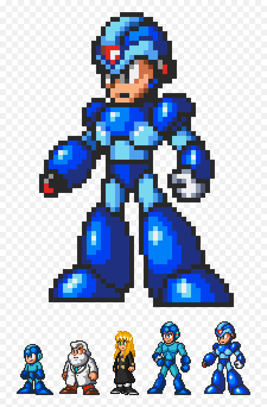 Megaman Vector 16 Bit Transparent Png - New Megaman X Sprites Emoji,Mega Man Emoji