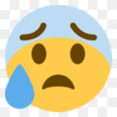 Trending Worried Stickers - Discord Cold Sweat Emoji