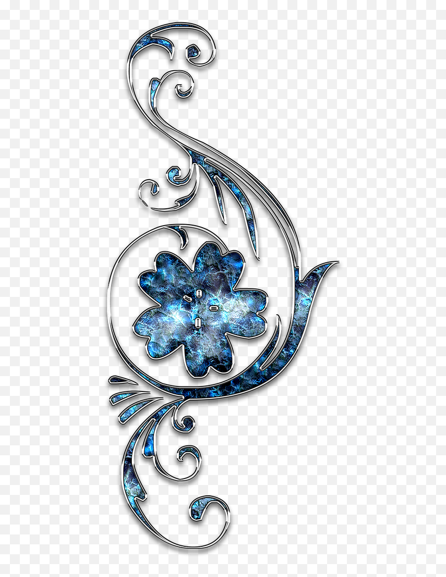 Decor Ornament Jewelry Flower Blue - Jewellery Emoji,Woman Crystal Ball Hand Emoji