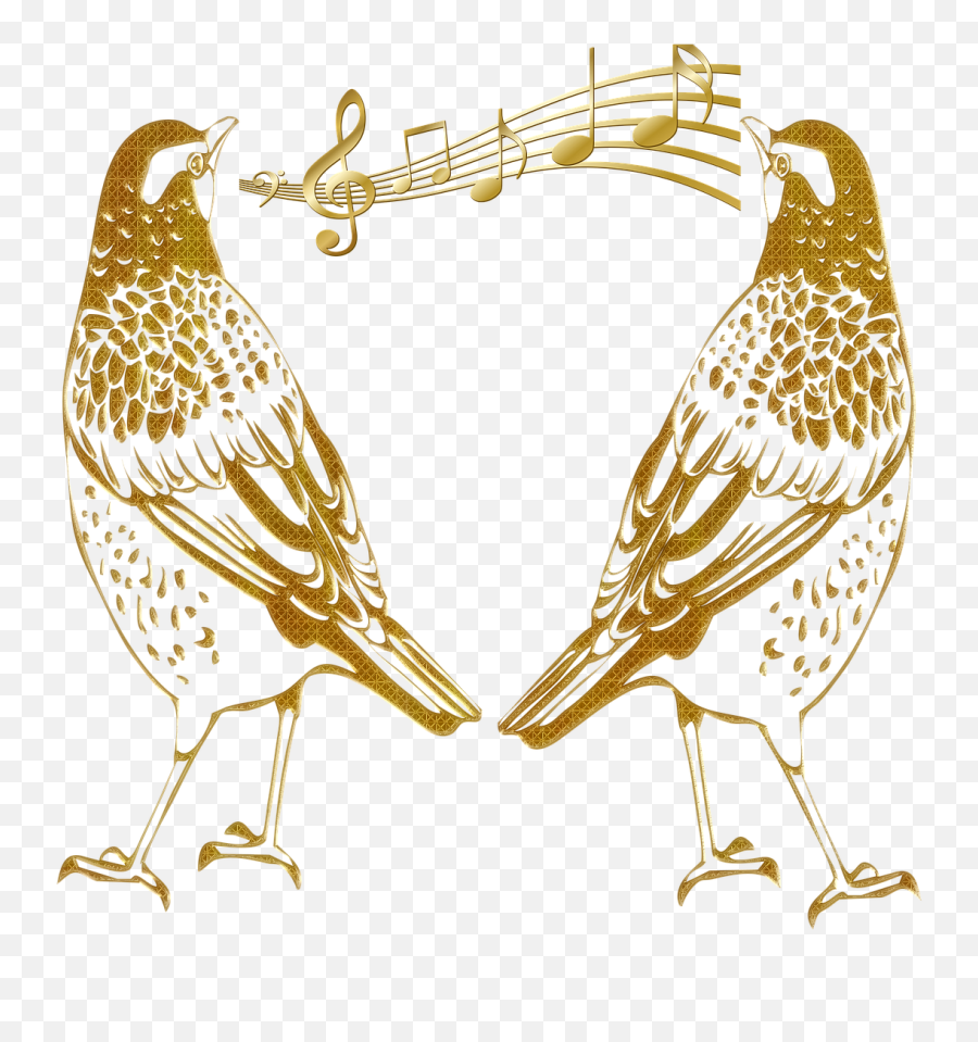 Abstract Gold Embossed Singing In Love - Portable Network Graphics Emoji,Raven Bird Emoji