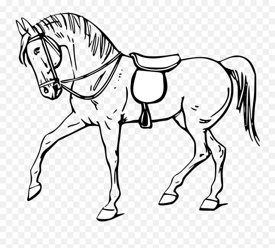 Horse - Outline Pic Of Horse Emoji,Black Emoji With Blonde Hair