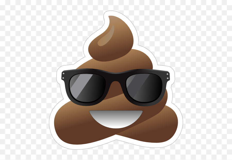 Sunglasses Poop Emoji Sticker - Poop Emoji With Sunglasses,Sunglasses Emoji