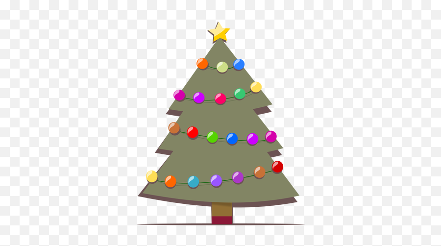 Decorated Christmas Tree Vector Drawing - Christmas Day Emoji,Emoji Christmas Ornaments
