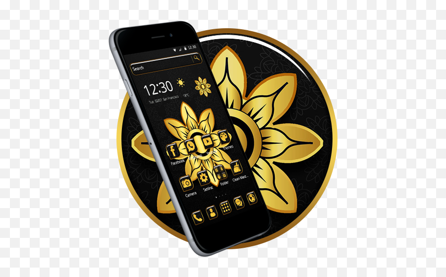 Amazoncom Golden Flower Theme And Live Wallpaper Appstore - Feature Phone Emoji,Japanese Emoji Flower