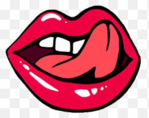 lips red tongue glossy yum - Sticker by Kat Lips With Tongue Clipart Emoji