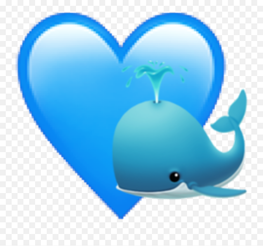 Blueemojiheartwhale Sticker By Josephine - Language Emoji,Whale Emoji