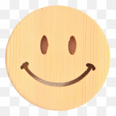 Smiley Face Wooden Emoji - Happy,Wood Emoji