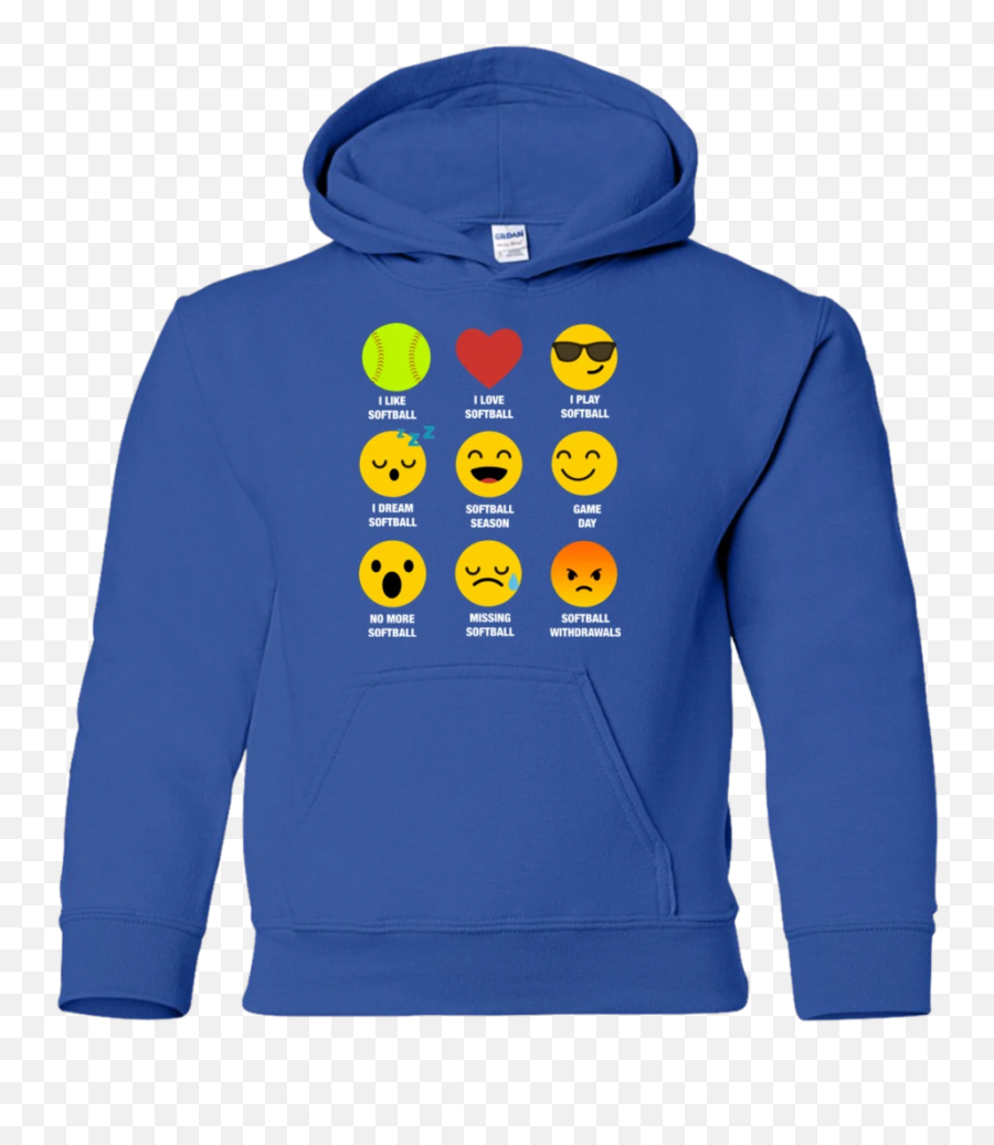 I Love Softball Emoji Emoticon Team Jersey Style Graphic - Hoodie,Cd Man Emoji