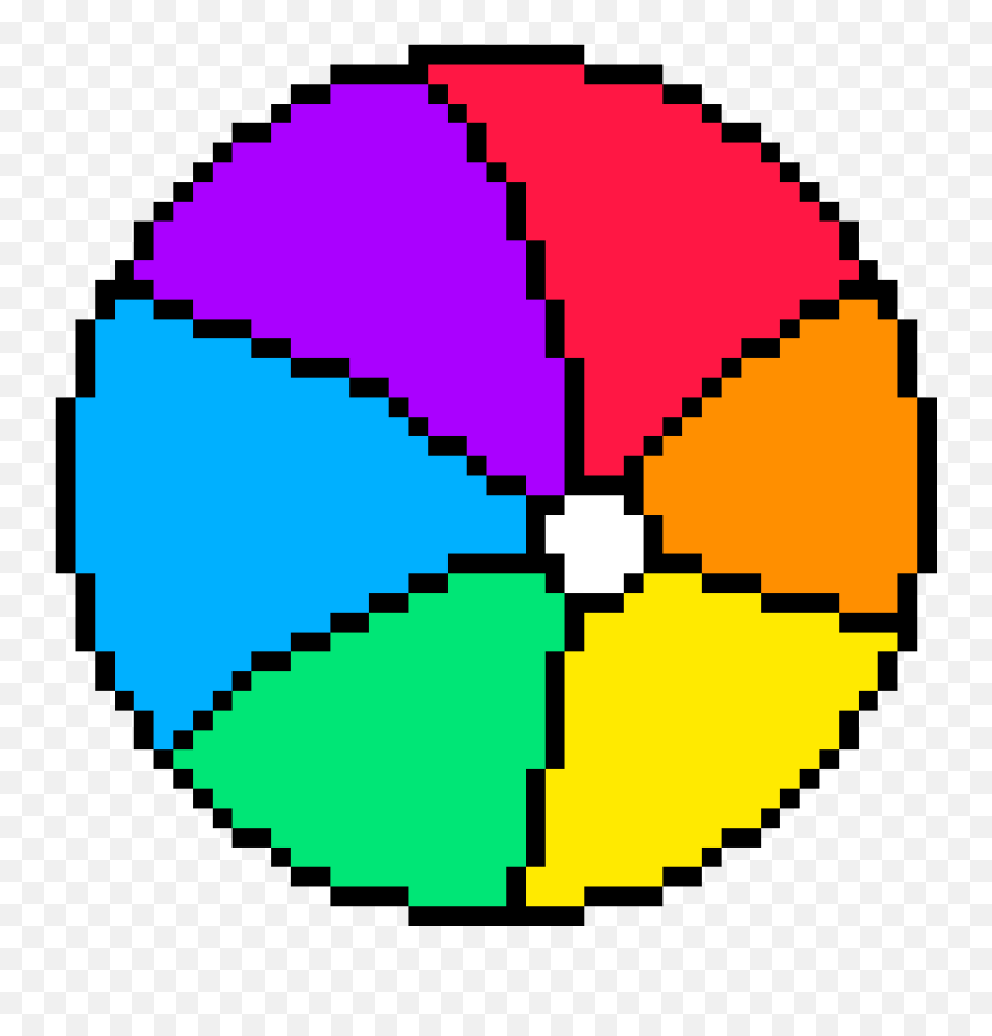 Rainbow Beach Ball - Pixel Art Sphere Clipart Full Size Beach Ball Pixel Png Emoji,Emoji Beach Ball