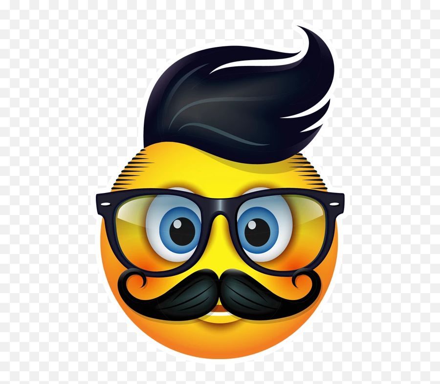 Hair Glasses Emoji - Emoji With Mustache,Mustache Emoji