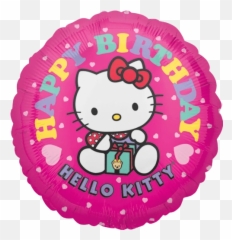 Hello Kitty Birthday Balloon - Hello Kitty Birthday Toppers Emoji,Birthday Balloon Emoji