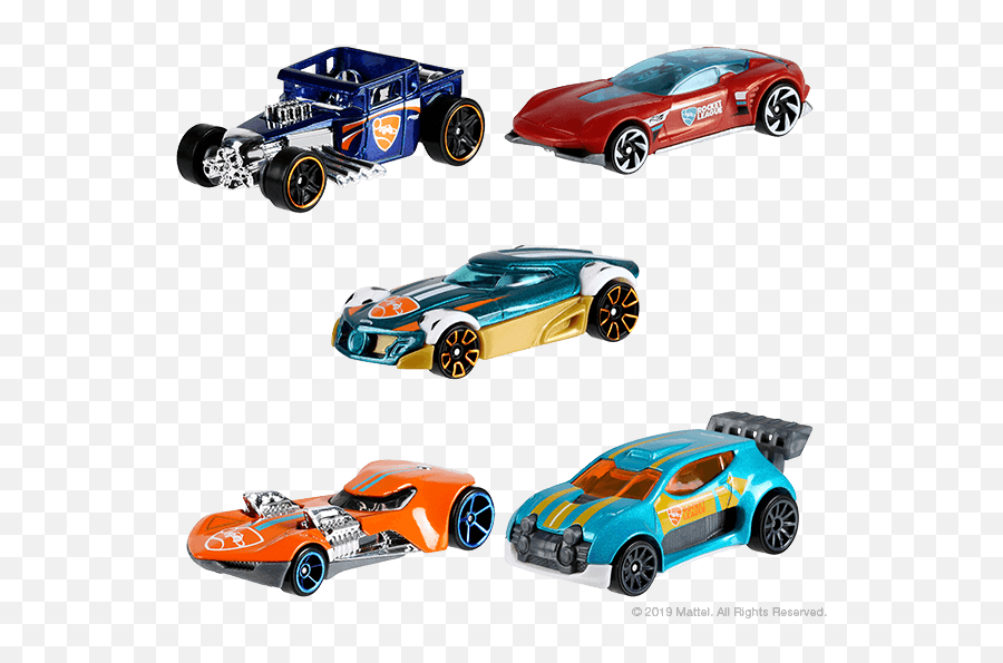 Hot Wheels 2019 5 - Hot Wheels Rocket League Five Pack Emoji,Rocket League Emoji